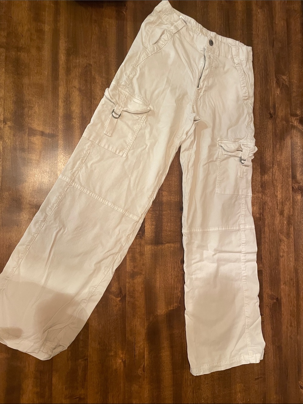 American Eagle Outfitters Cream Cargo Pants